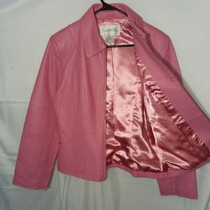 Chadwick pink leather jacket coat polyester lined